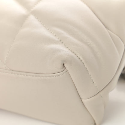 Saint Laurent Lambskin Quilted Small Loulou Puffer Monogram Chain Satchel Blanc Vintage 11 of 13