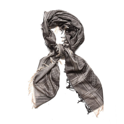Gucci Wool Silk GG Monogram Diamante Plaid Surviee Shawl Beige Dark Brown 1 of 5
