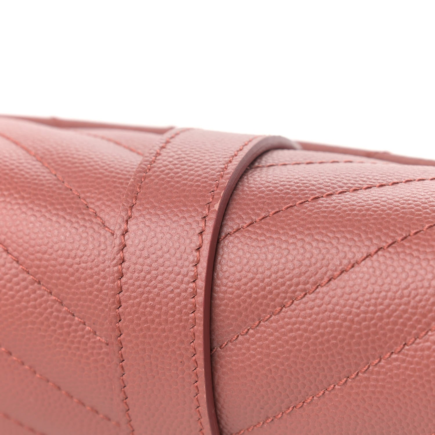 Saint Laurent Grain De Poudre Matelasse Chevron Large Monogram Satchel Mystic Rose 11 of 11