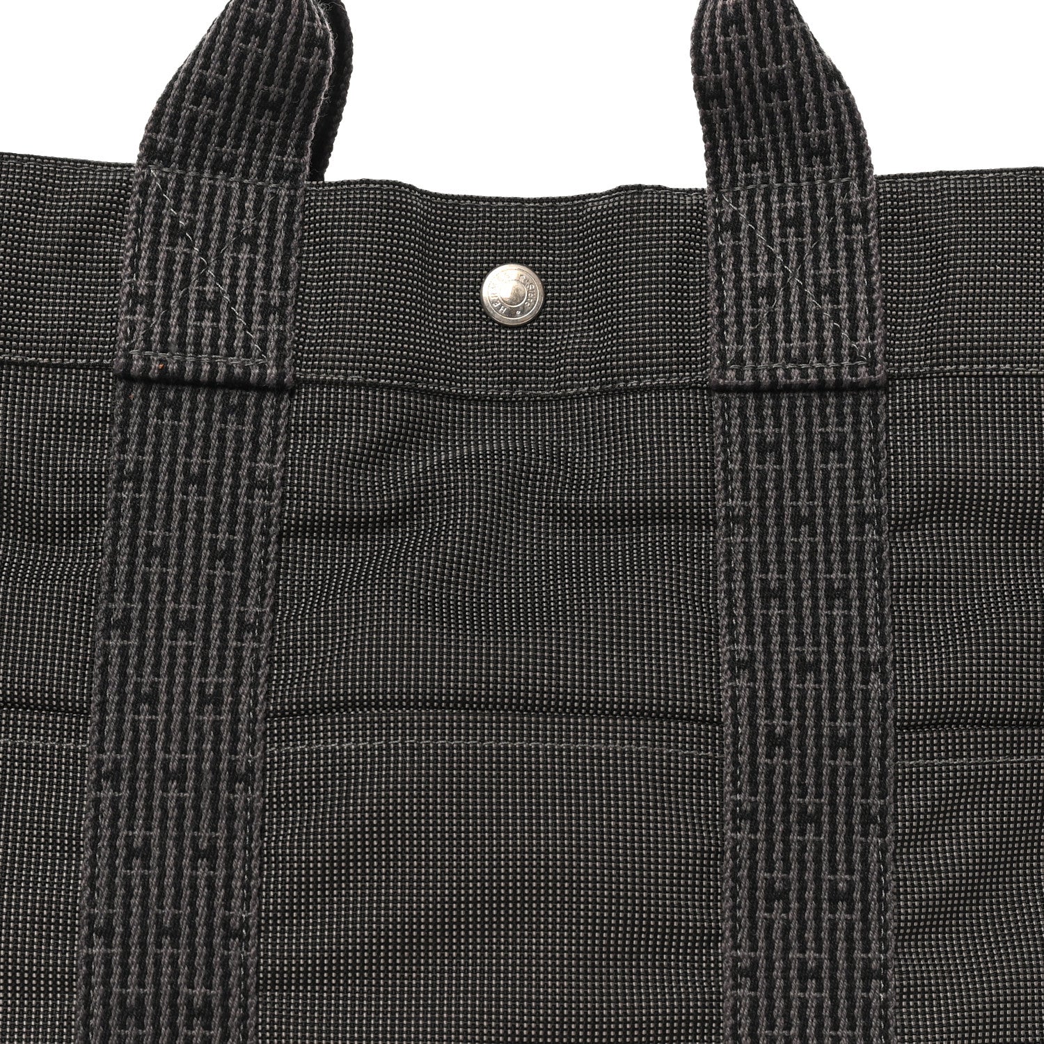 Hermes Canvas Herline GM Tote Grey 7 of 9