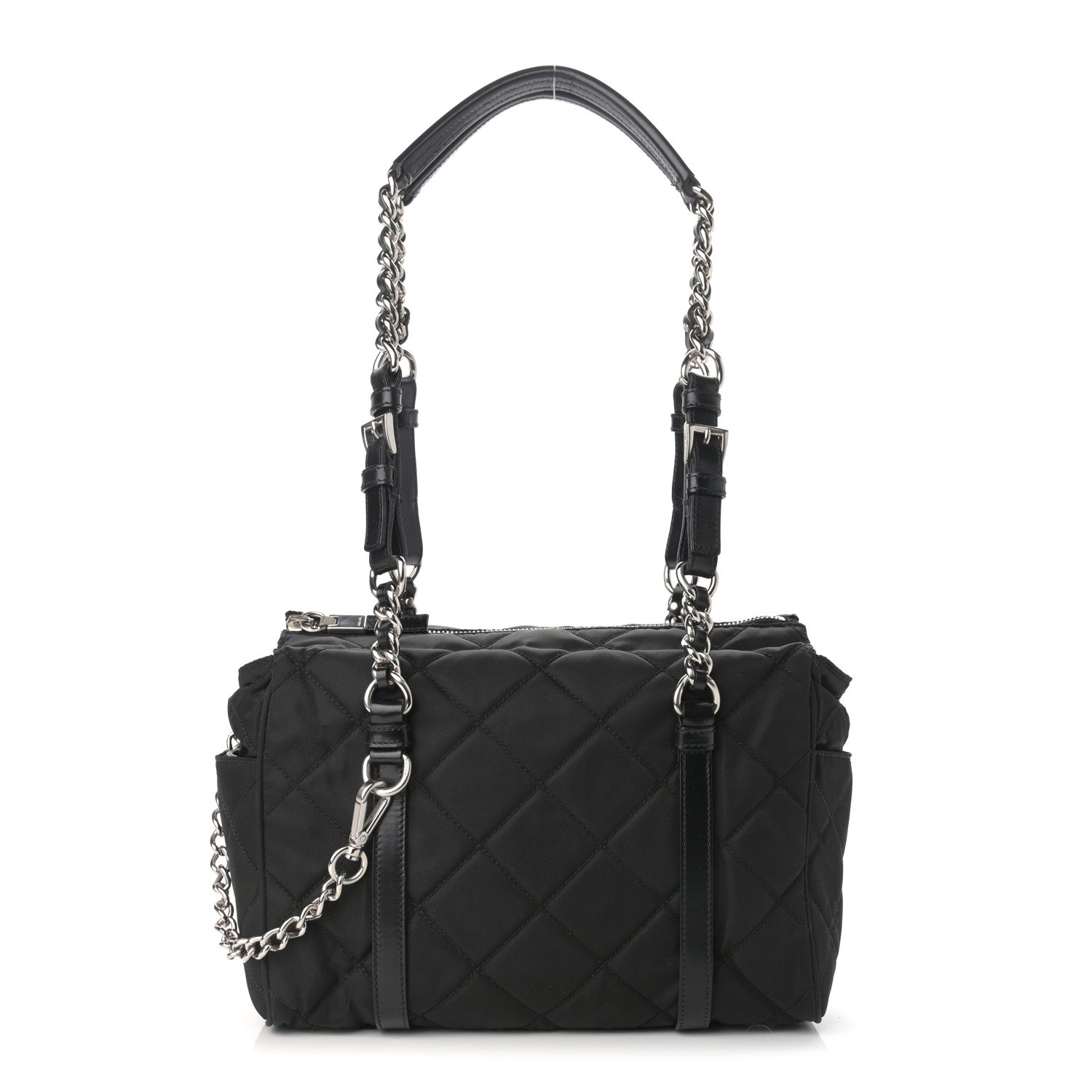 Prada Nylon Tessuto Quilted Chain Shoulder Bag Black 1 of 9