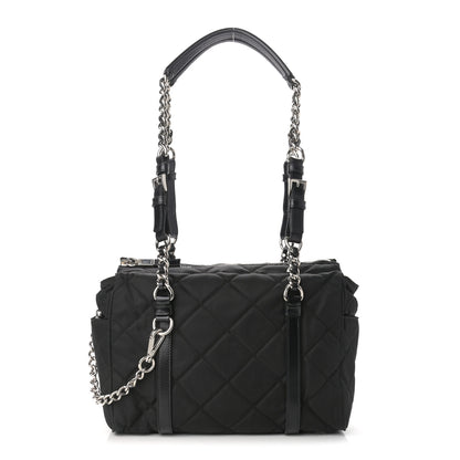 Prada Nylon Tessuto Quilted Chain Shoulder Bag Black 1 of 9