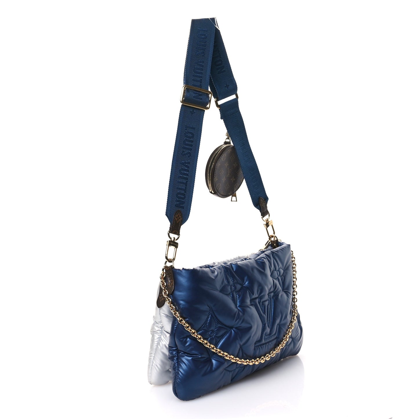 Econyl Monogram Pillow Maxi Multi Pochette Accessories Navy Silver