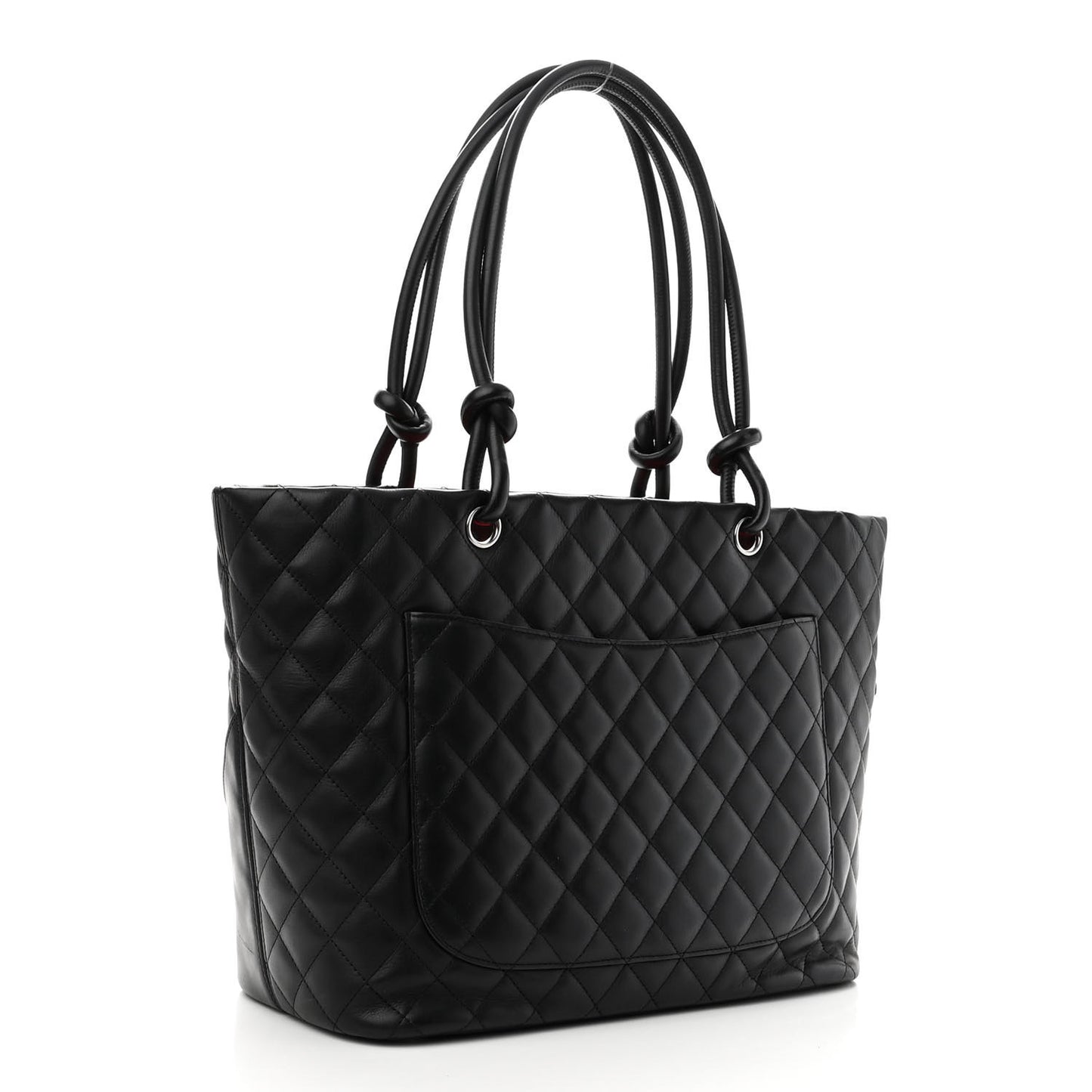 Calfskin Quilted Large Cambon Tote Black
