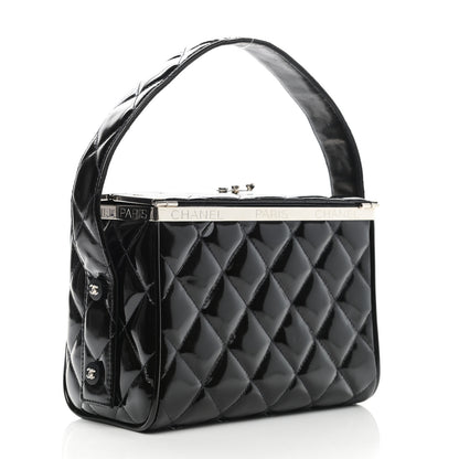 Chanel Patent Quilted Vanity Clutch Black 3 of 12