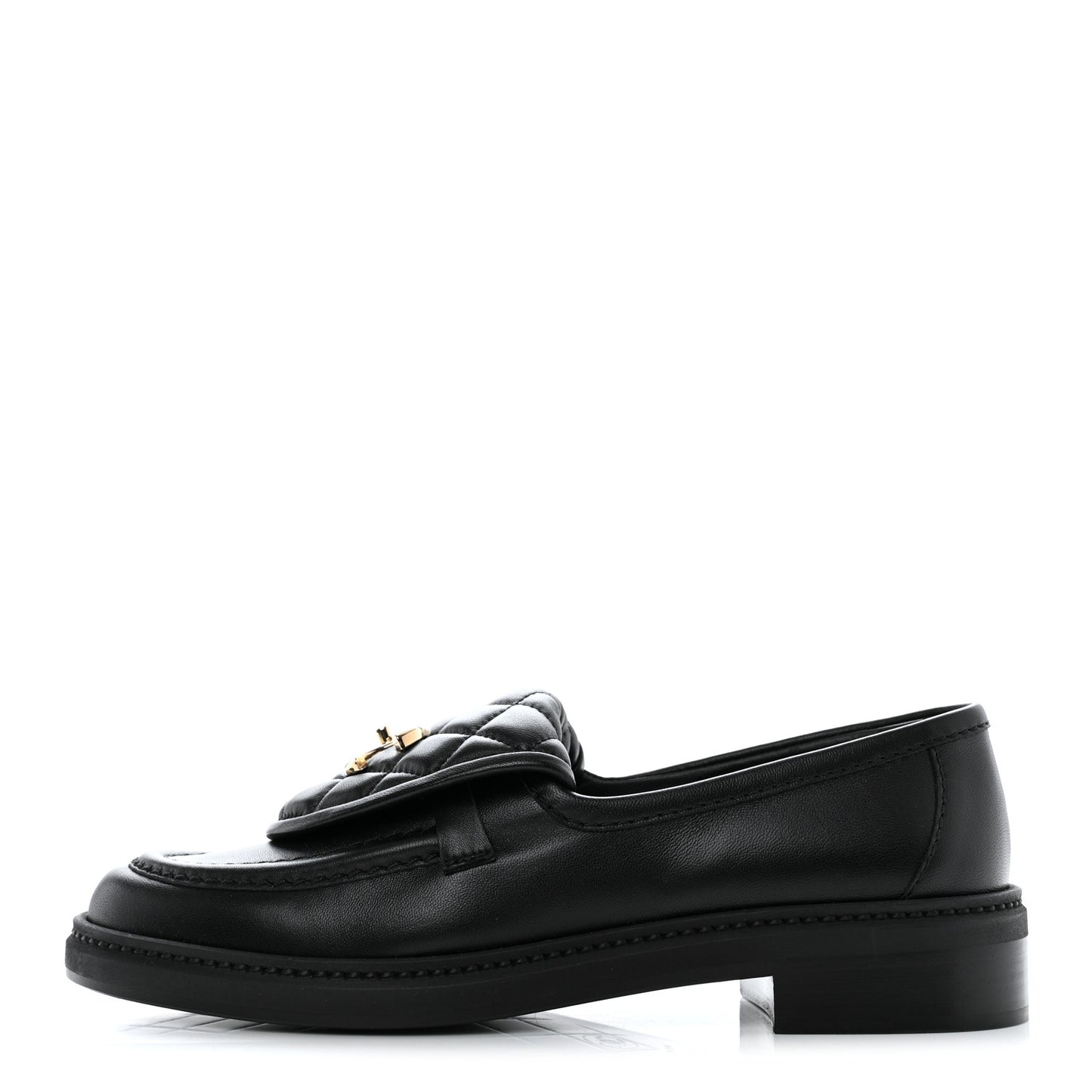 Lambskin Quilted CC Turnlock Loafers 37 Black