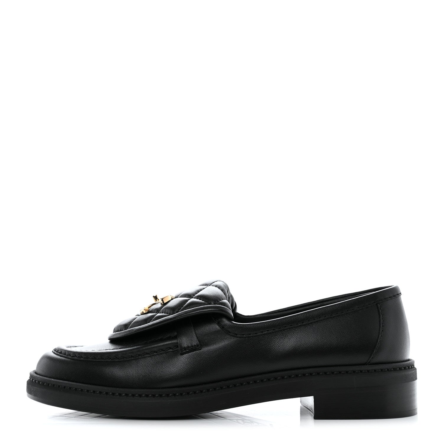 Chanel Lambskin Quilted CC Turnlock Loafers 37 Black 1 of 9