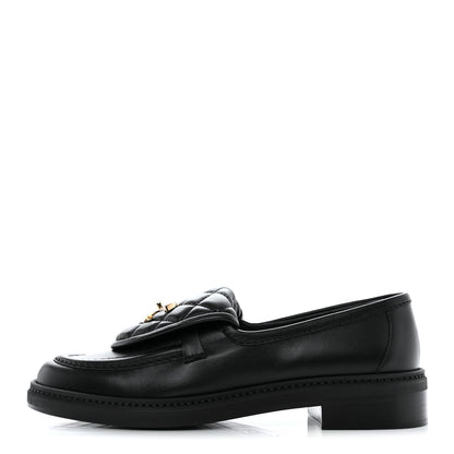 Chanel Lambskin Quilted CC Turnlock Loafers 37 Black 1 of 9