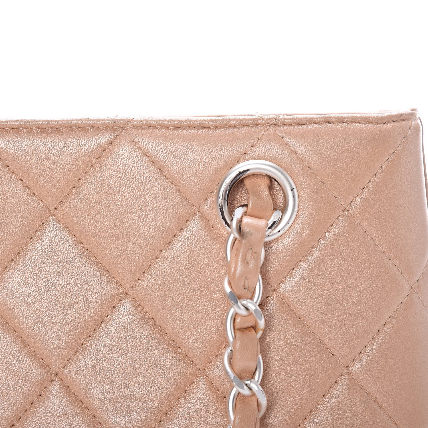 Chanel Lambskin Quilted Pochette Beige Clair 15 of 17