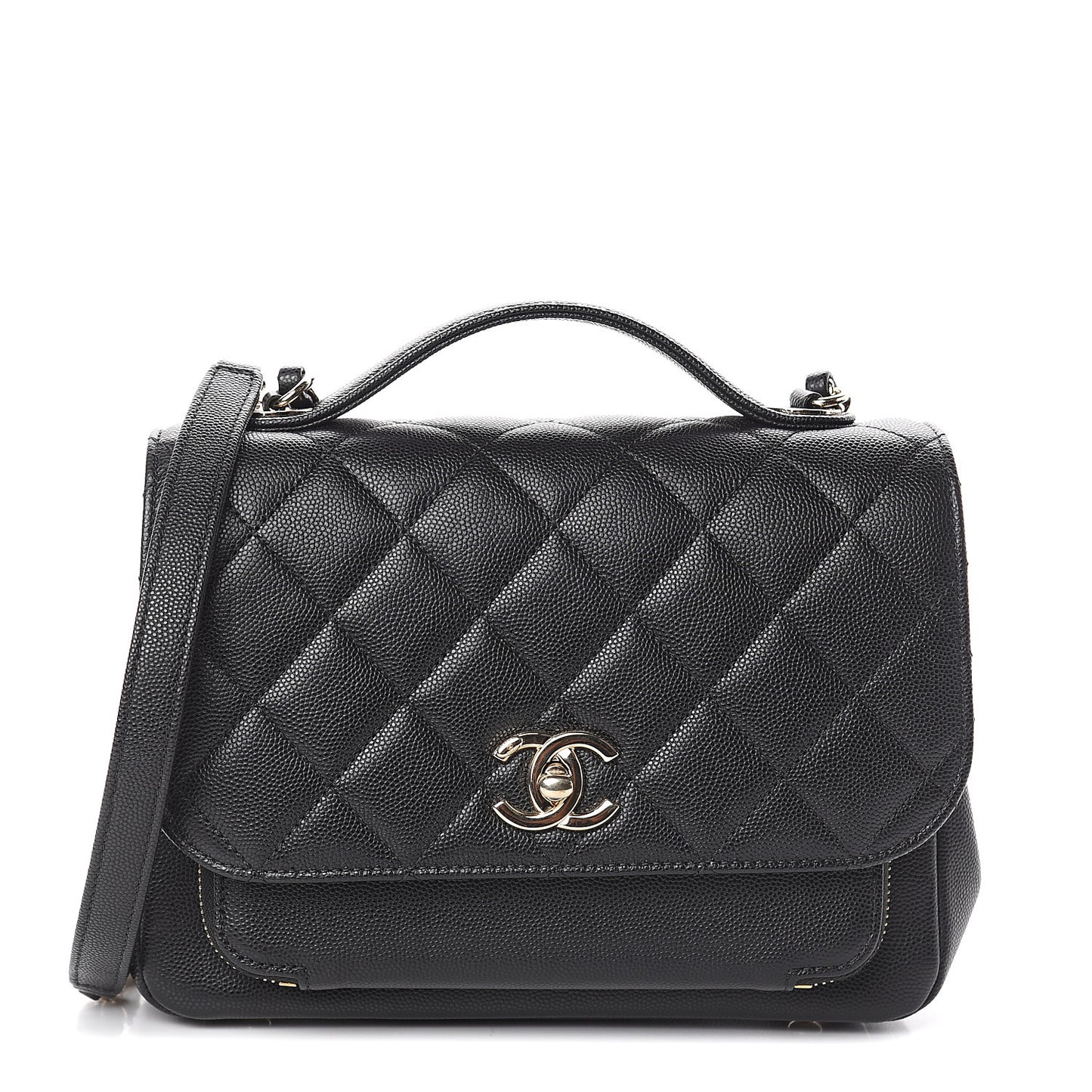 Caviar Quilted Medium Business Affinity Flap Black