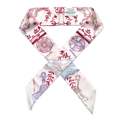 Hermes Silk Etriers Remix Twilly Rose Pale Bordeaux 1 of 4