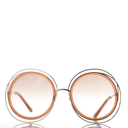Chloe Oversized Round Carlina Sunglasses CE120S Orange 4 of 7