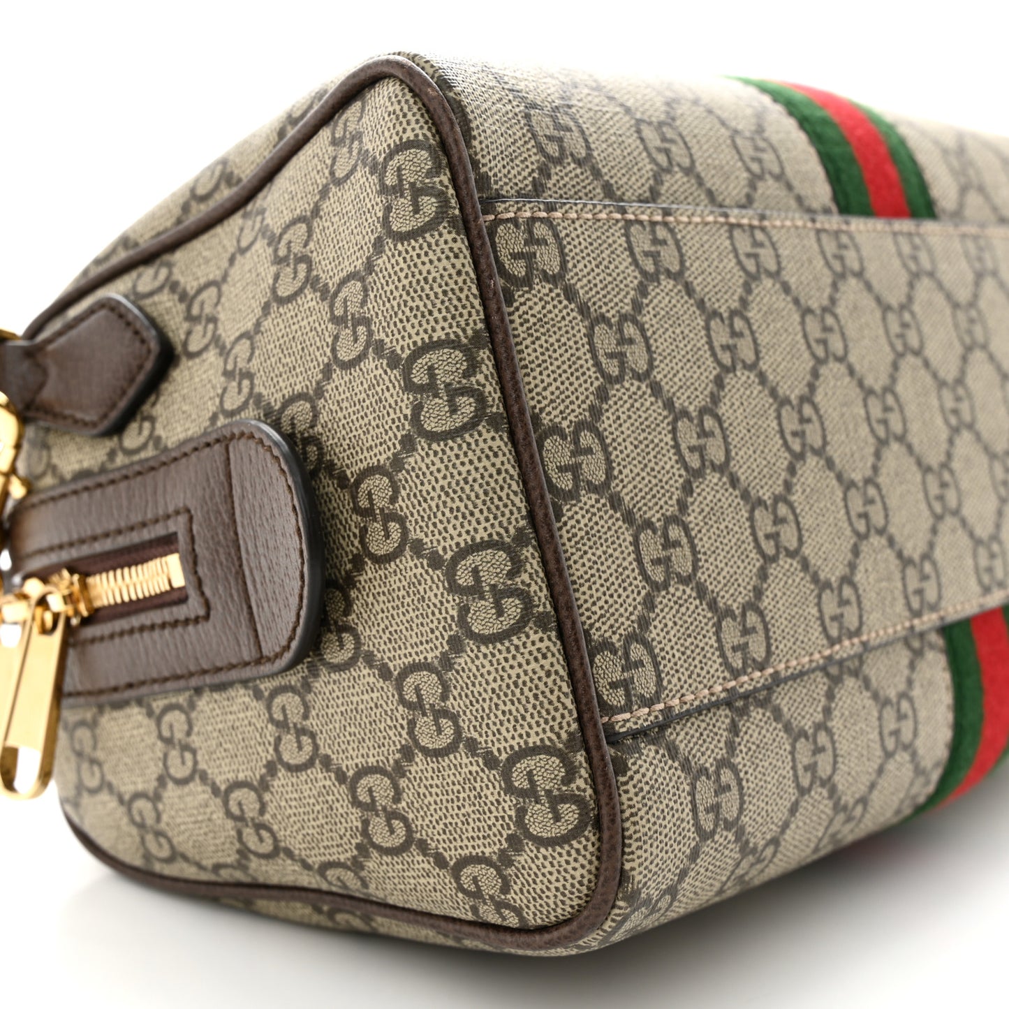 GG Supreme Monogram Web Small Ophidia Top Handle Bag Beige Ebony