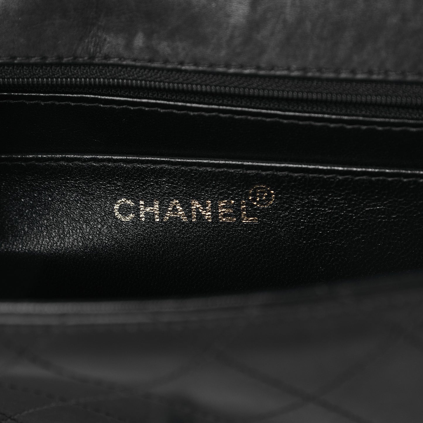 Calfskin Stitched Medium Single Flap Black