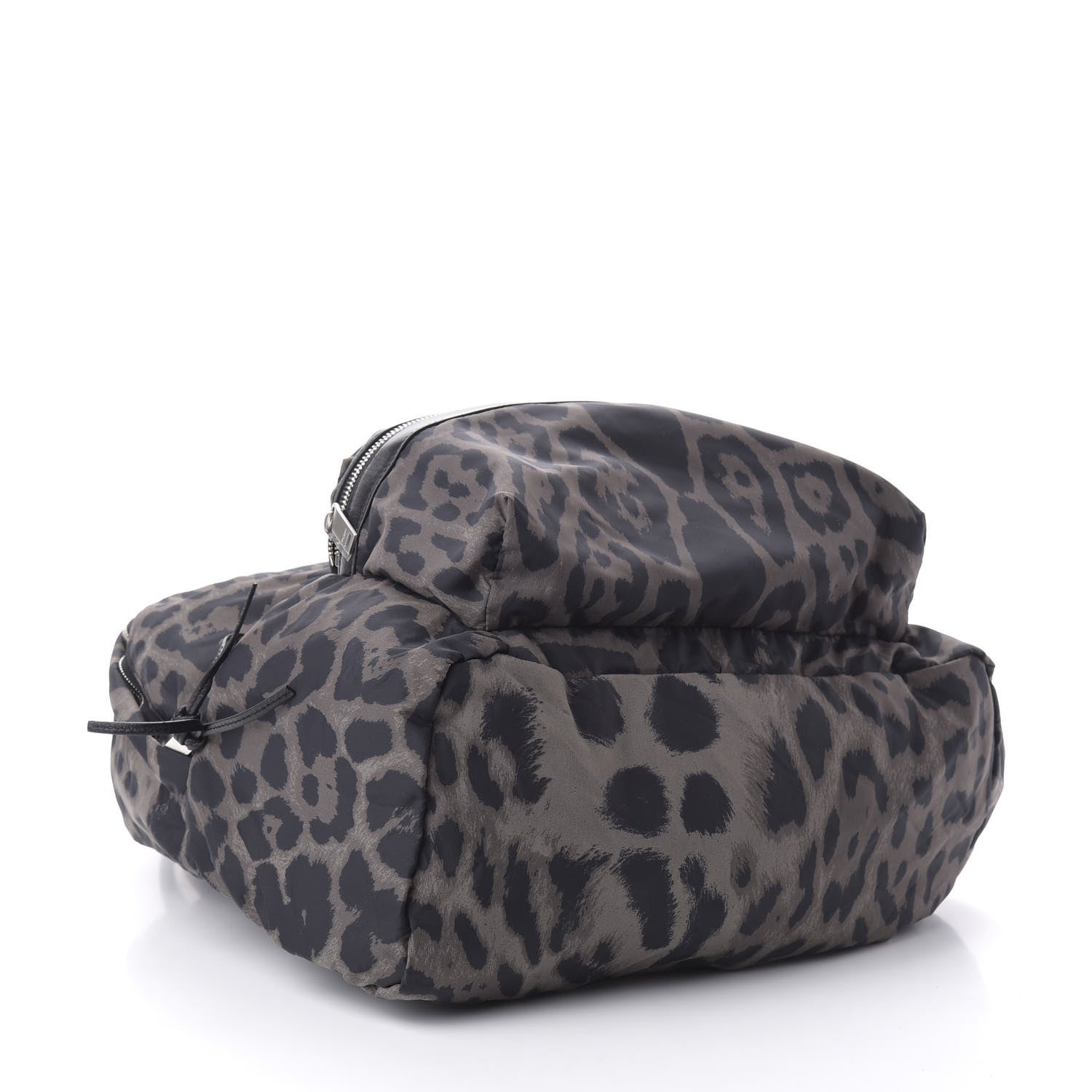 Saint Laurent Nylon Leopard Print City Fold Up Backpack Belt Bag Black 6 of 14