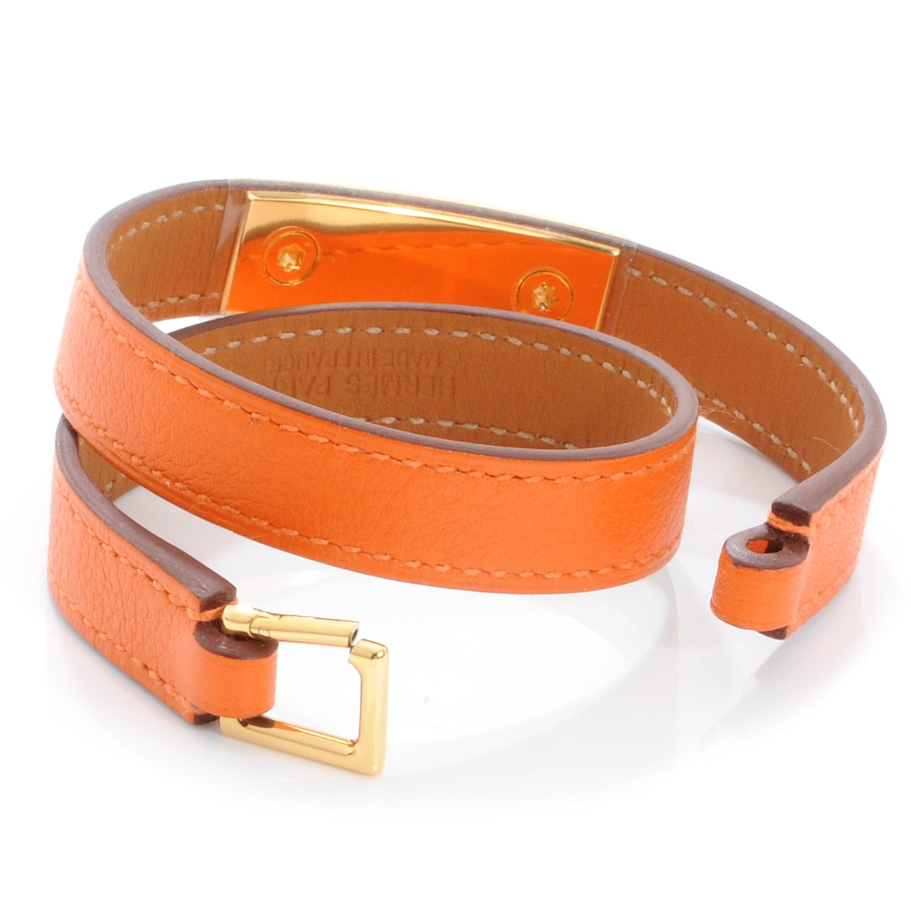 Hermes Chamonix Rivale Double Tour Bracelet XS Orange 5 of 7