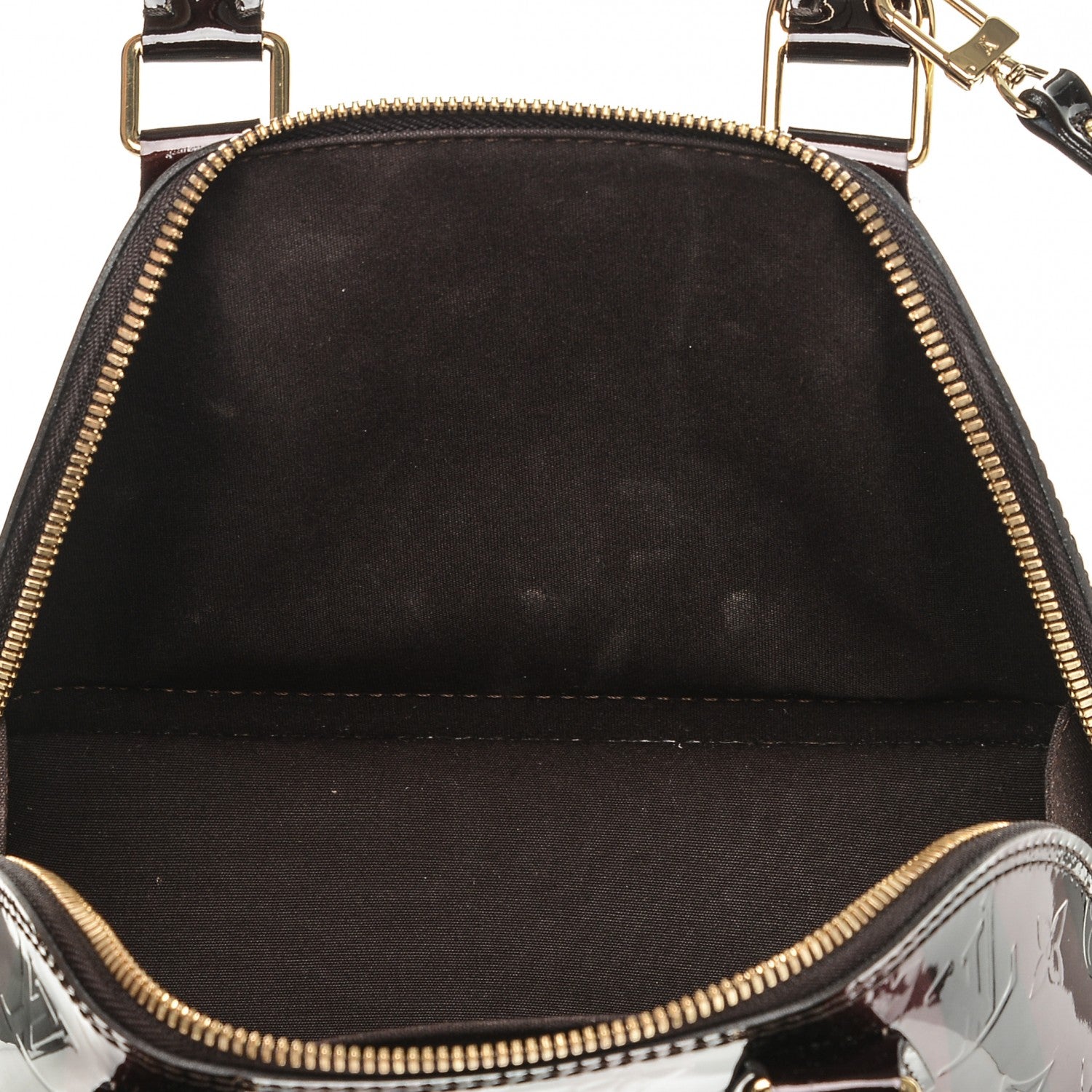 Louis Vuitton Vernis Rayures Alma BB Amarante 5 of 8