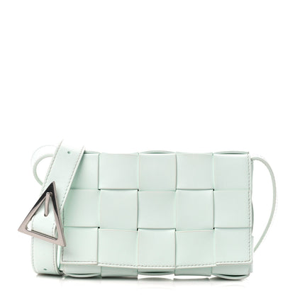 Bottega Veneta Lambskin Maxi Intrecciato Small Cassette Crossbody Bag Glacier 1 of 10
