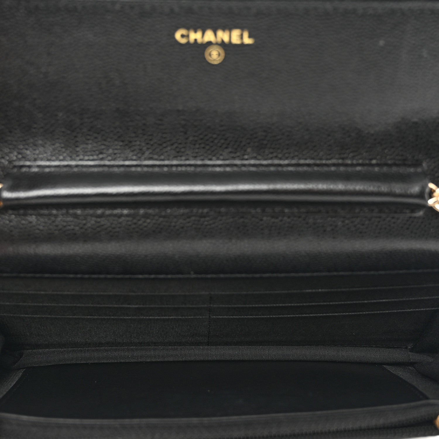 Chanel Caviar Quilted French New Wave Chain CC Wallet On Chain WOC Black 5 of 10
