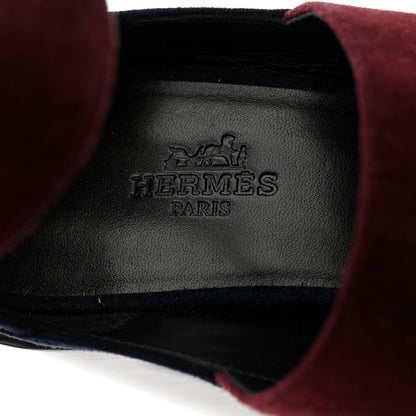 Hermes Suede Goatskin Hailey 70 Sandals 39 Marron Mahogany Marine 6 of 9