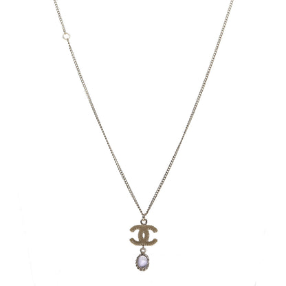 Chanel Stone CC Drop Necklace Gold Purple 2 of 4