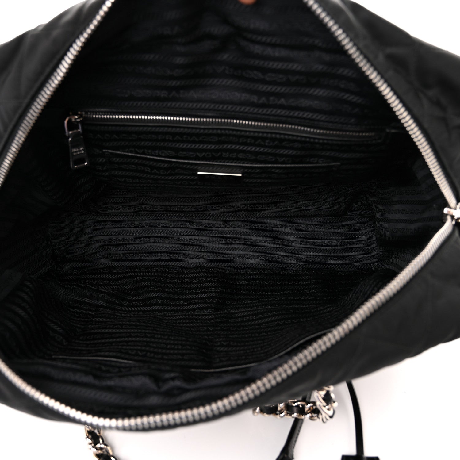 Prada Nylon Tessuto Impuntu Quilted Shoulder Bag Black 5 of 11