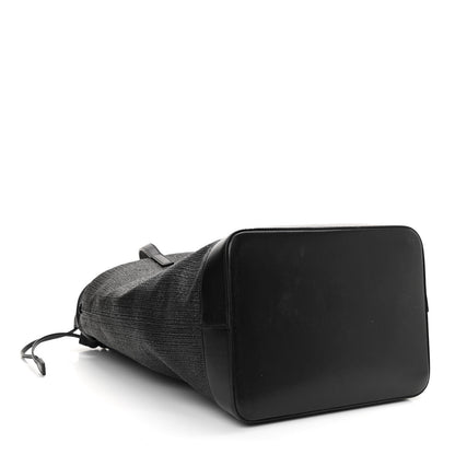 Saint Laurent Linen Canvas Teddy Shopping Bag Black 5 of 9