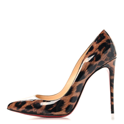 Christian Louboutin Patent Glitter Leopard Print Pigalle Follies 100 Pumps 38 Gold 1 of 8
