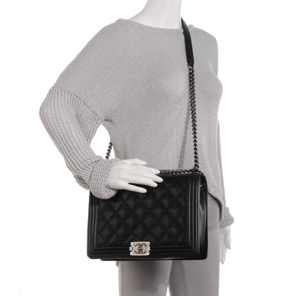 Chanel Calfskin Quilted Large Boy Flap Black 2 of 8