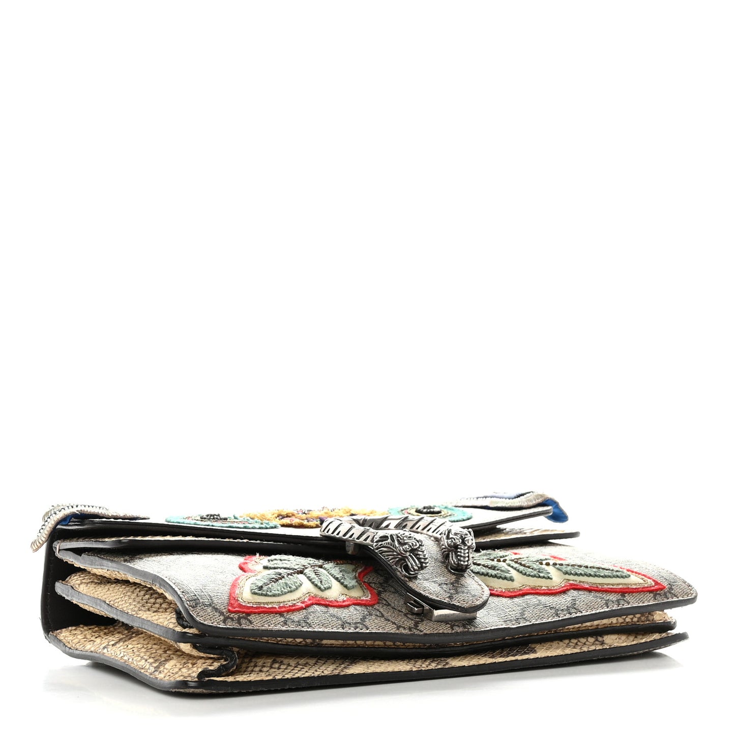 GG Supreme Monogram Snakeskin Embroidered Small Dionysus Shoulder Bag