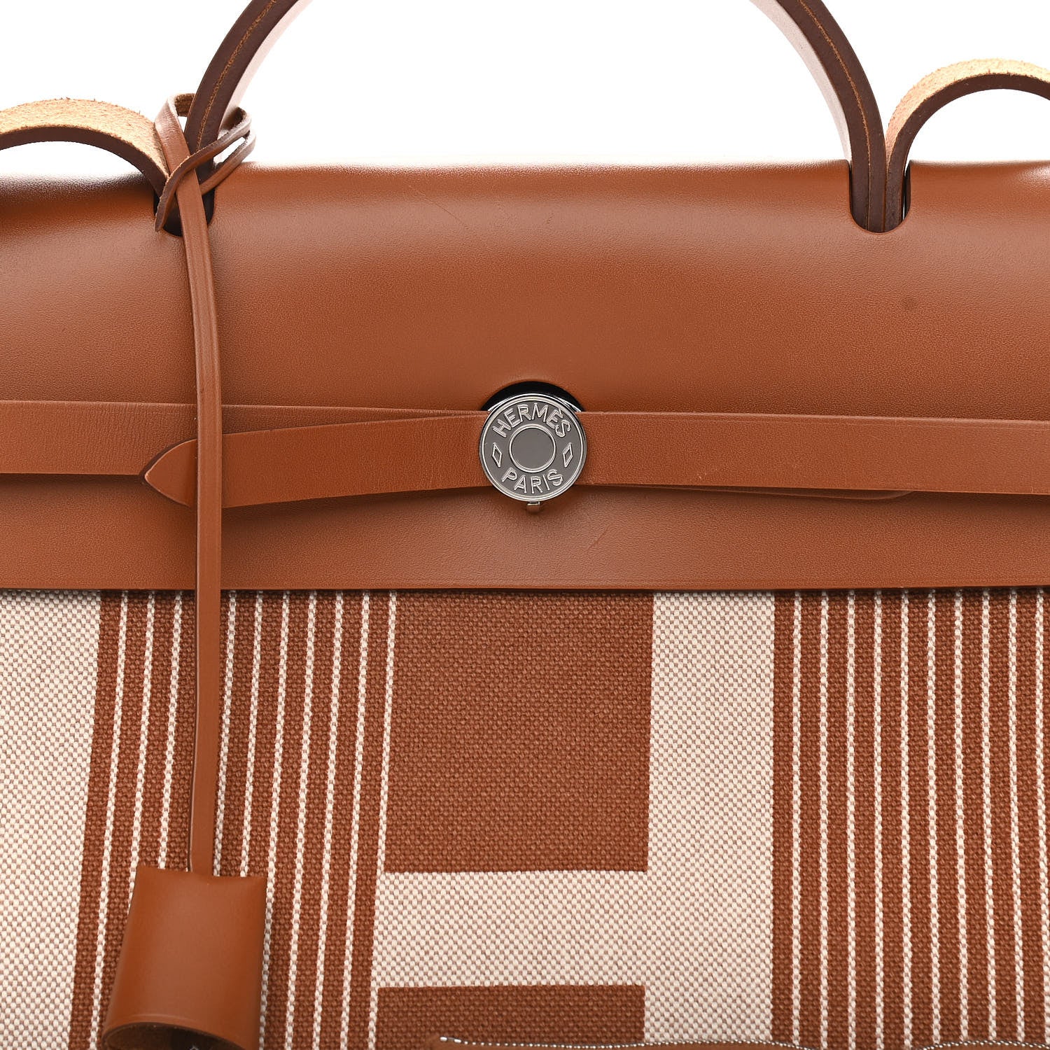 Hermes Vache Hunter Toile H Vibration Herbag Zip 39 MM Fauve Ecru Beige 8 of 11