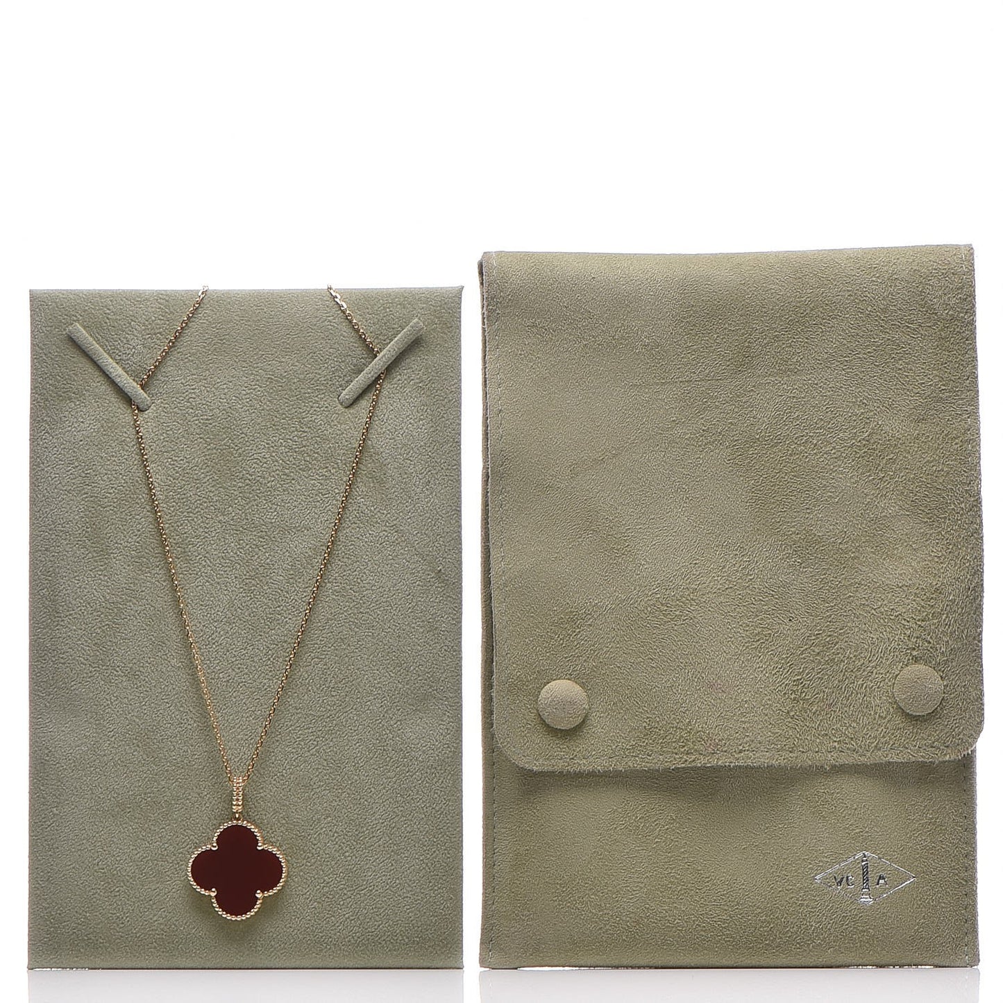 18K Yellow Gold Carnelian Magic Alhambra Long Necklace