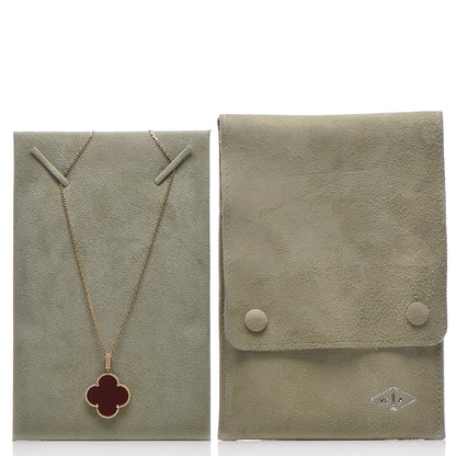 Van Cleef & Arpels 18K Yellow Gold Carnelian Magic Alhambra Long Necklace 5 of 5