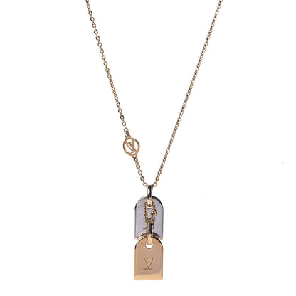 Louis Vuitton Nanogram Name Tag Necklace Gold 1 of 6