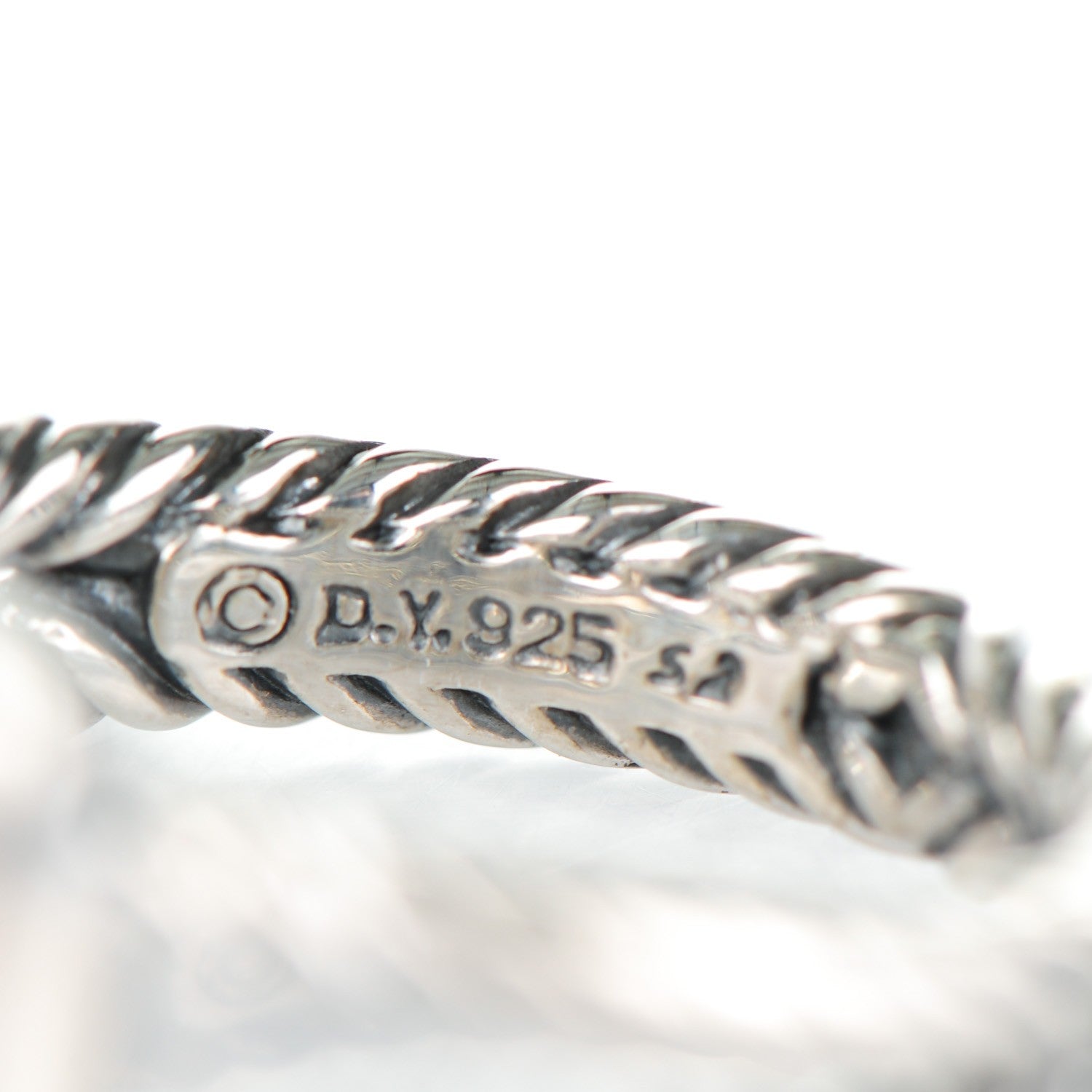 David Yurman Sterling Silver Diamond Smoky Quartz 7mm Petite Albion Ring 54 7 4 of 4