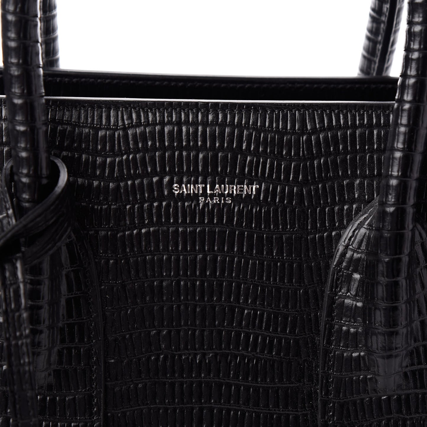 Lizard Embossed Calfskin Small Sac De Jour Black