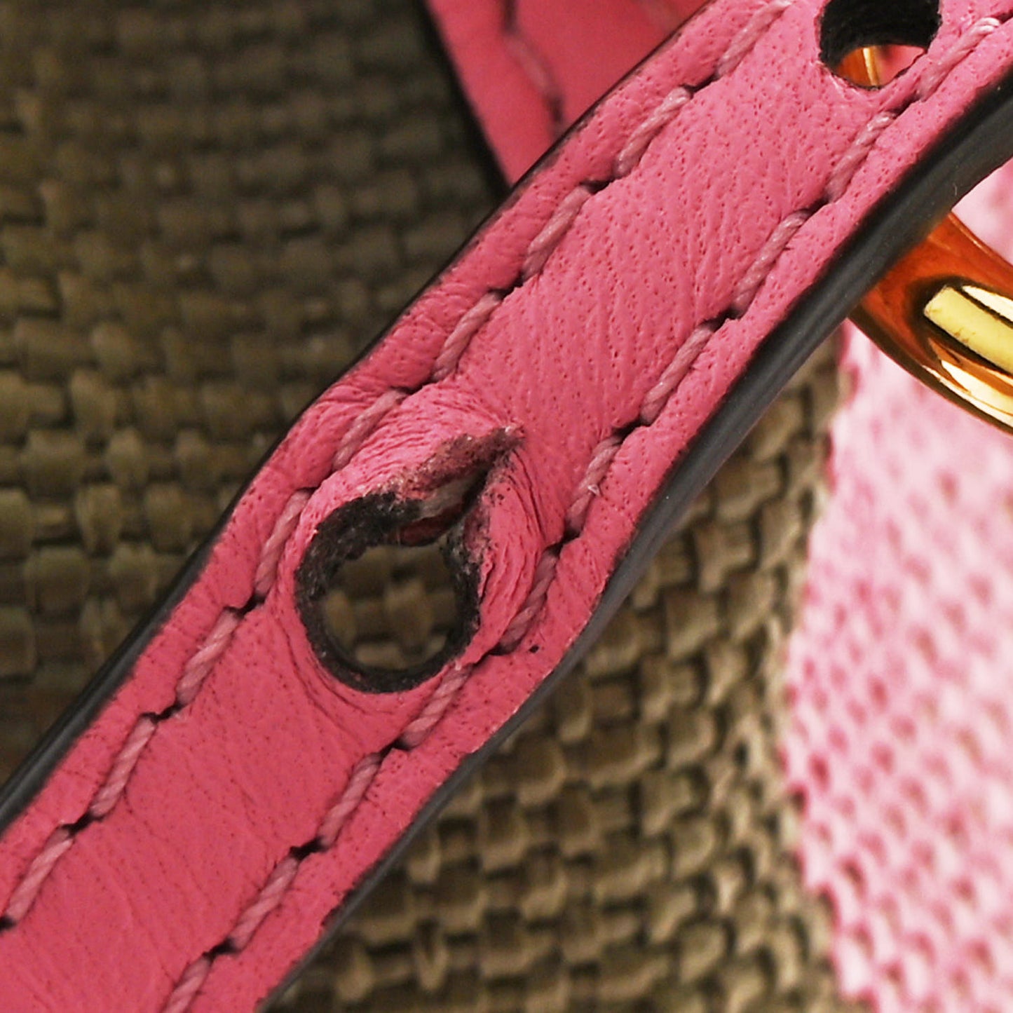 Raffia Vitello Seta F is Fendi Pequin Gingham Woven Mini Mon Tresor Bucket Bag Military Rosa Lollypop