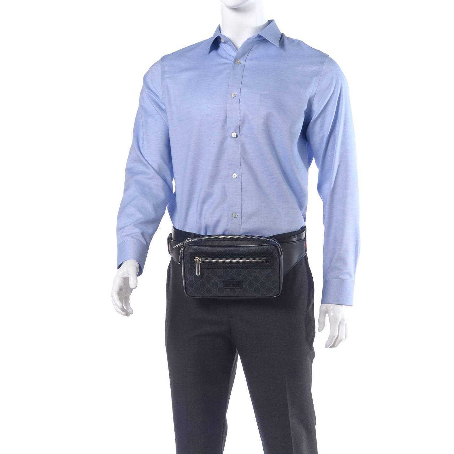 Soft GG Supreme Monogram Web Belt Bag Black Grey