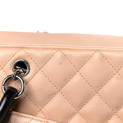 Chanel Calfskin Quilted Large Cambon Multipocket Reporter Beige Black 14 of 17