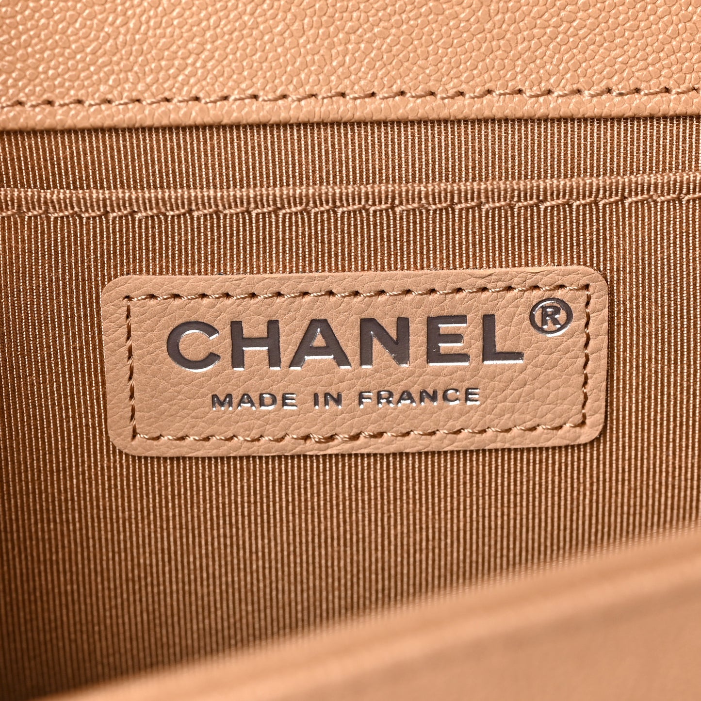 Caviar Quilted Medium Boy Flap Beige