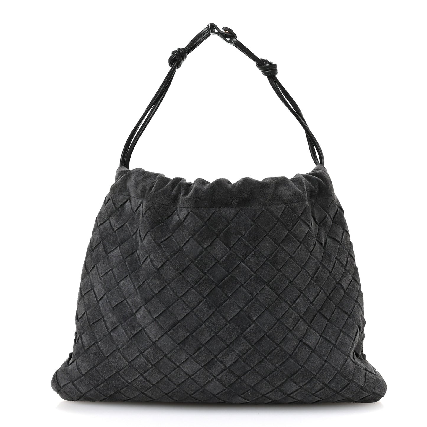 Suede Calfskin Intrecciato Medium Dustbag Grey