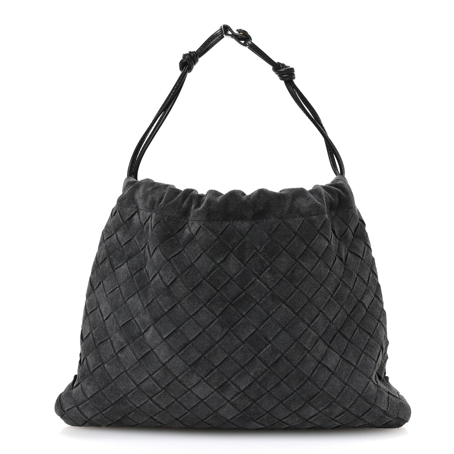 Bottega Veneta Suede Calfskin Intrecciato Medium Dustbag Grey 1 of 10