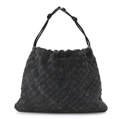 Bottega Veneta Suede Calfskin Intrecciato Medium Dustbag Grey 1 of 10