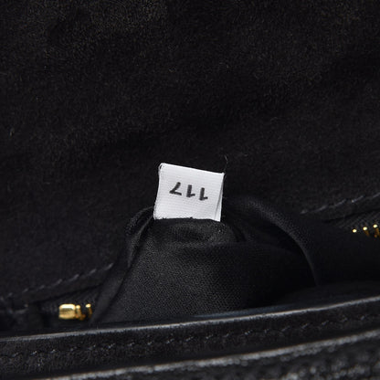Miu Miu Goatskin Madras Miu Logo Shoulder Bag Black 7 of 8