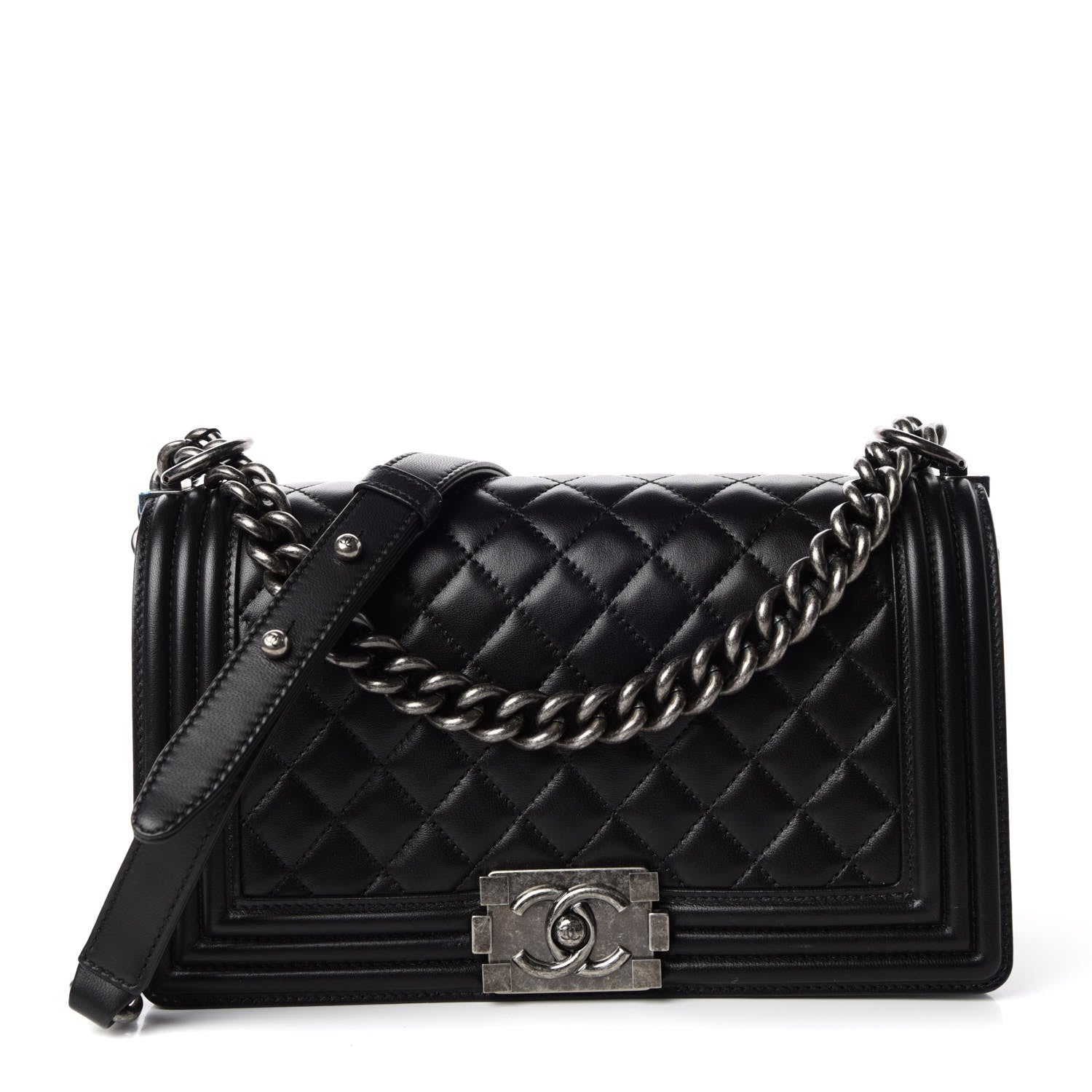 Chanel Lambskin Quilted Medium Boy Flap Black 1 of 10