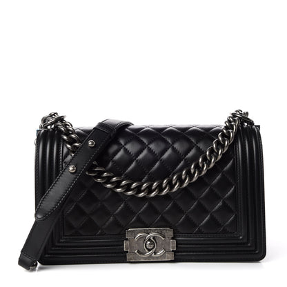Chanel Lambskin Quilted Medium Boy Flap Black 1 of 10