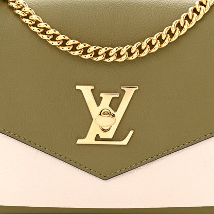 Louis Vuitton Soft Calfskin Mylockme Chain Bag BB Smokey Brown Green 7 of 11
