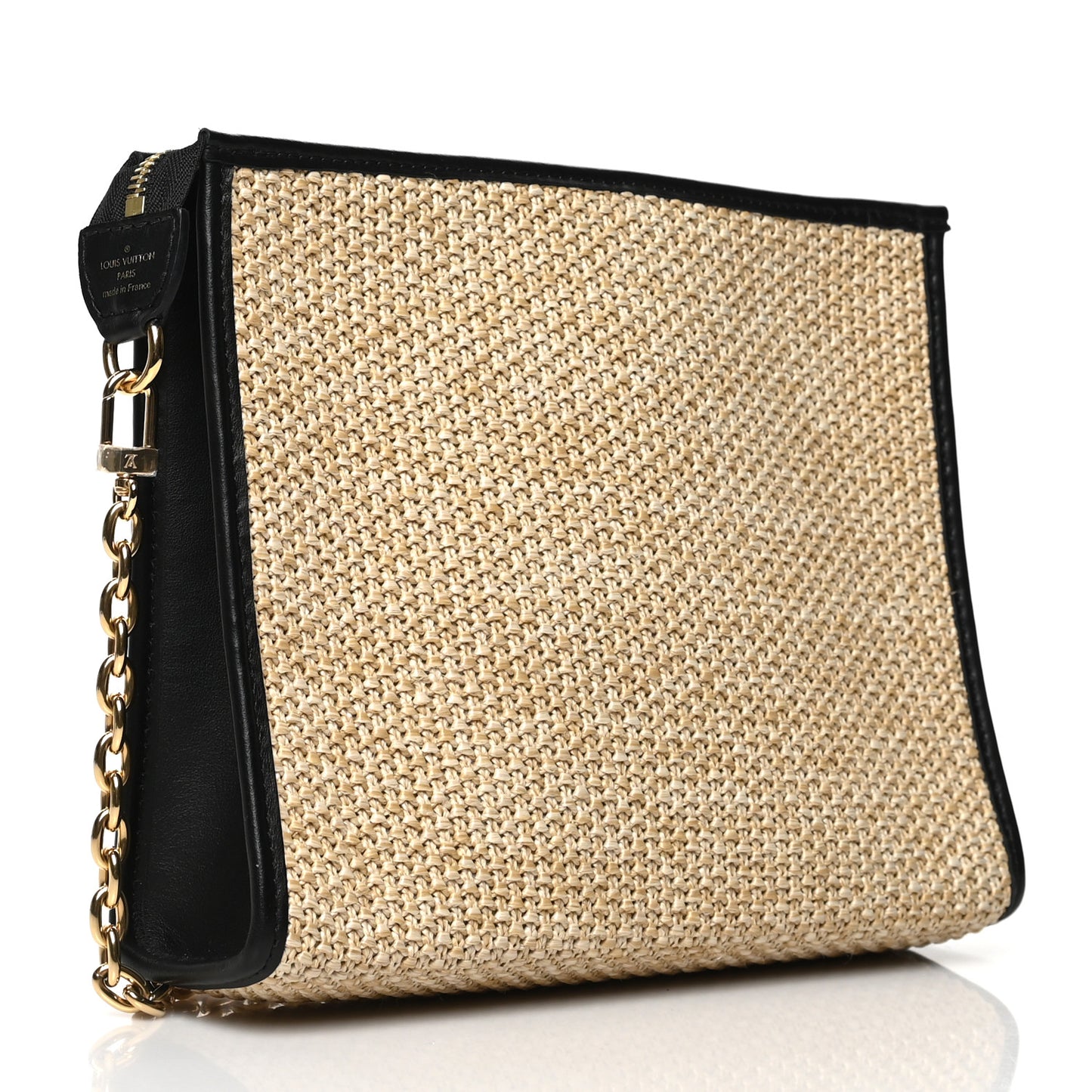 Raffia Calfskin Monogram Giant Pouch