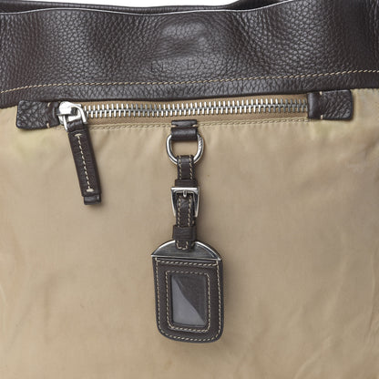 Prada Nylon Tessuto Vitello Daino Hobo Cammello Caffe 18 of 18
