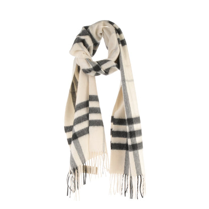 Burberry Cashmere Giant Check Skinny Scarf Stone 1 of 4